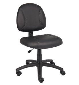 Boss Office Products armless posture task chair compact low back black
