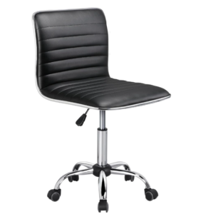 Yaheetech armless office chair black ribbed low back under 150