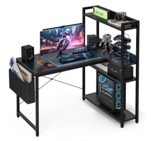 Grandder 40 inch L shaped desk with storage hutch for small home office