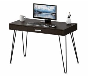 SHW 40 inch minimalist home office desk with drawer for small spaces